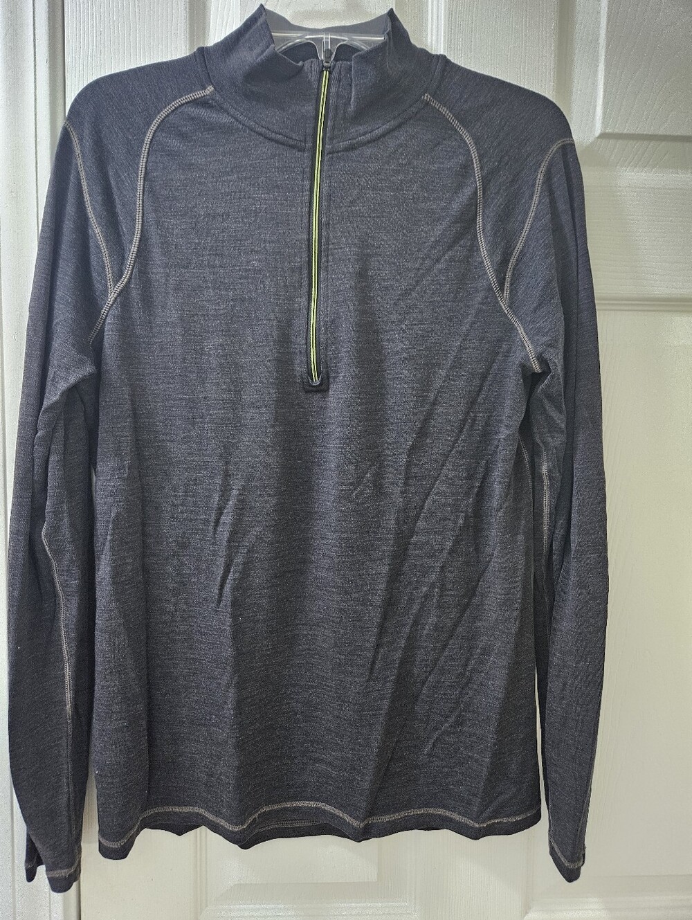 Smartwool Men's Charcoal Half-Zip Pullover with Lime Zip